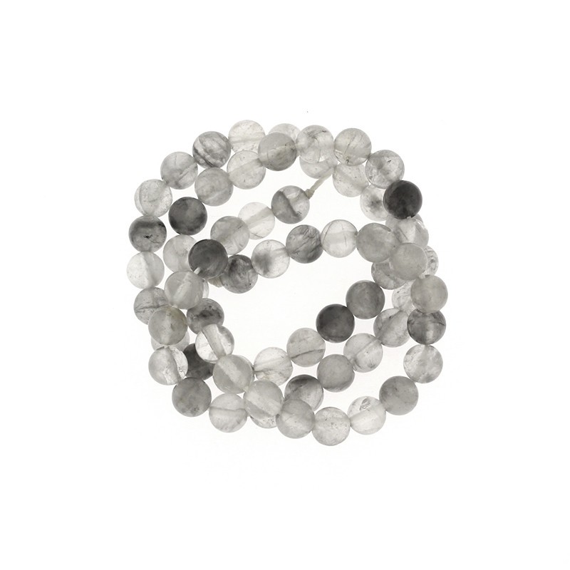 Clouded quartz beads 6mm balls / rope 64pcs KAKWCH06