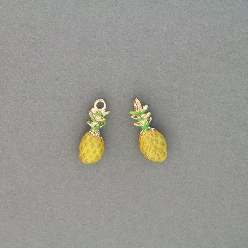 3D pineapple pendants enameled 6x17mm 1pc AKG826