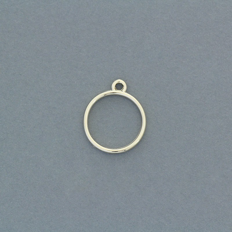 Pendant / circle connector / 16x19mm / gold 2pcs AKG761