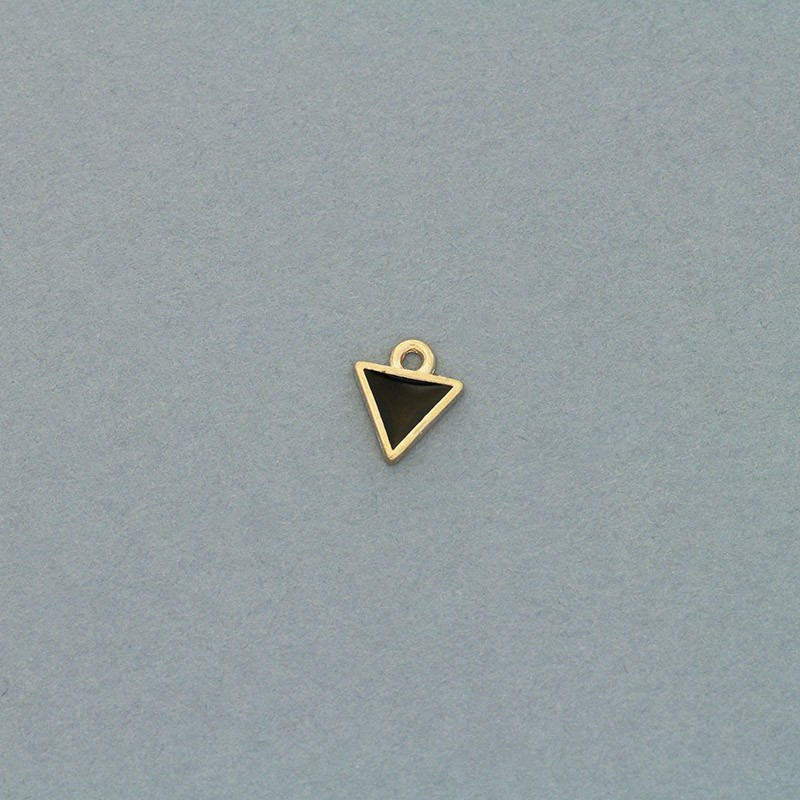 Triangles pendants for bracelets enameled 4pcs gold 8x10mm AKG789
