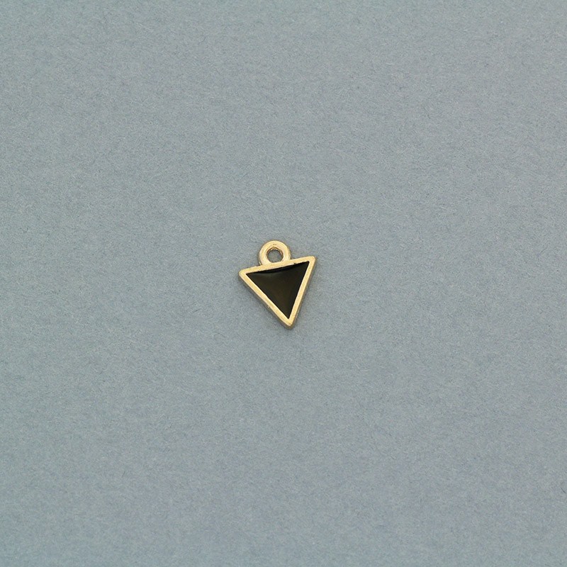 Triangles pendants for bracelets enameled 4pcs gold 8x10mm AKG789