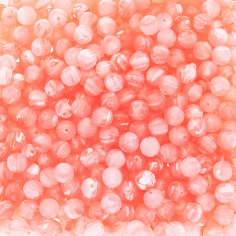 8mm resin beads / pink grapefruit / 4pcs XZRKU0806