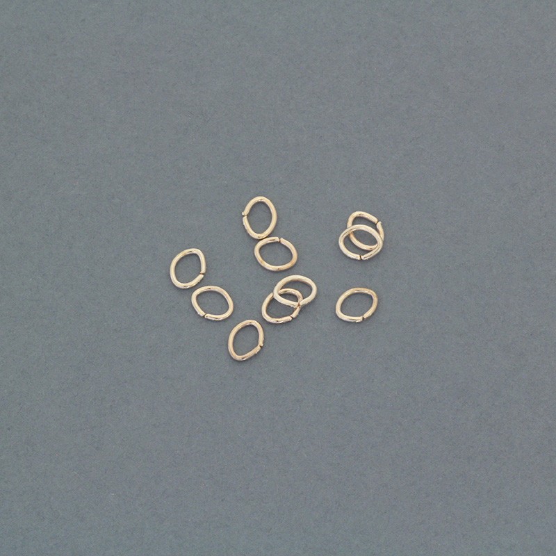 Assembly oval links gold-plated / rose gold 5x4x0.7mm 100pcs SMKOOW754KGR