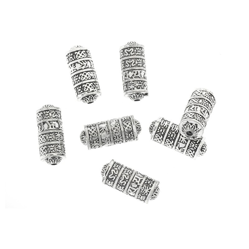 Beads decorated with antique silver 24x10 AAT690A