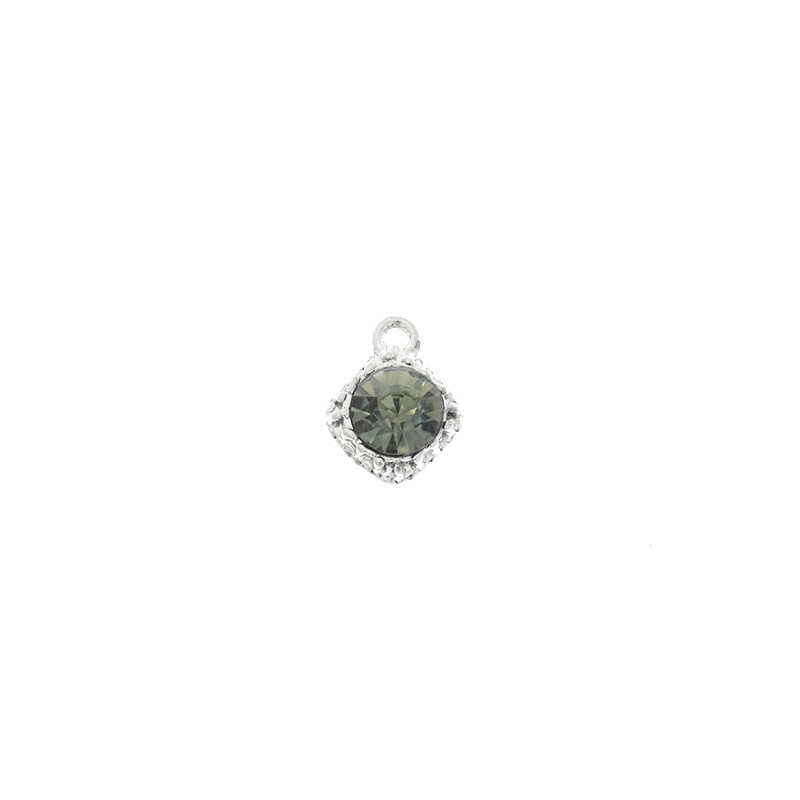 Pendant with a crystal 10x13mm silver / peridot 1 pc AAT512