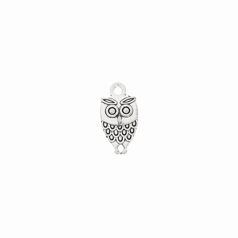 Owl pendant, 2 pcs, antique silver 10x18mm AAT546