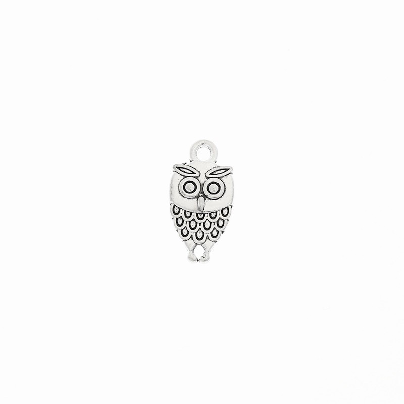 Owl pendant, 2 pcs, antique silver 10x18mm AAT546