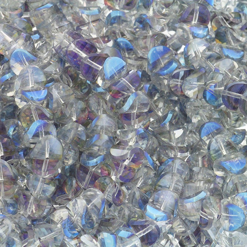Crystals / chips 8x4mm / white blue AB / 5pcs SZSZIN009