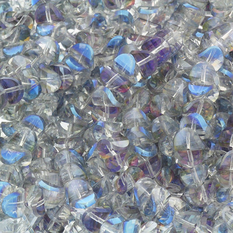 Crystals / chips 8x4mm / white blue AB / 5pcs SZSZIN009