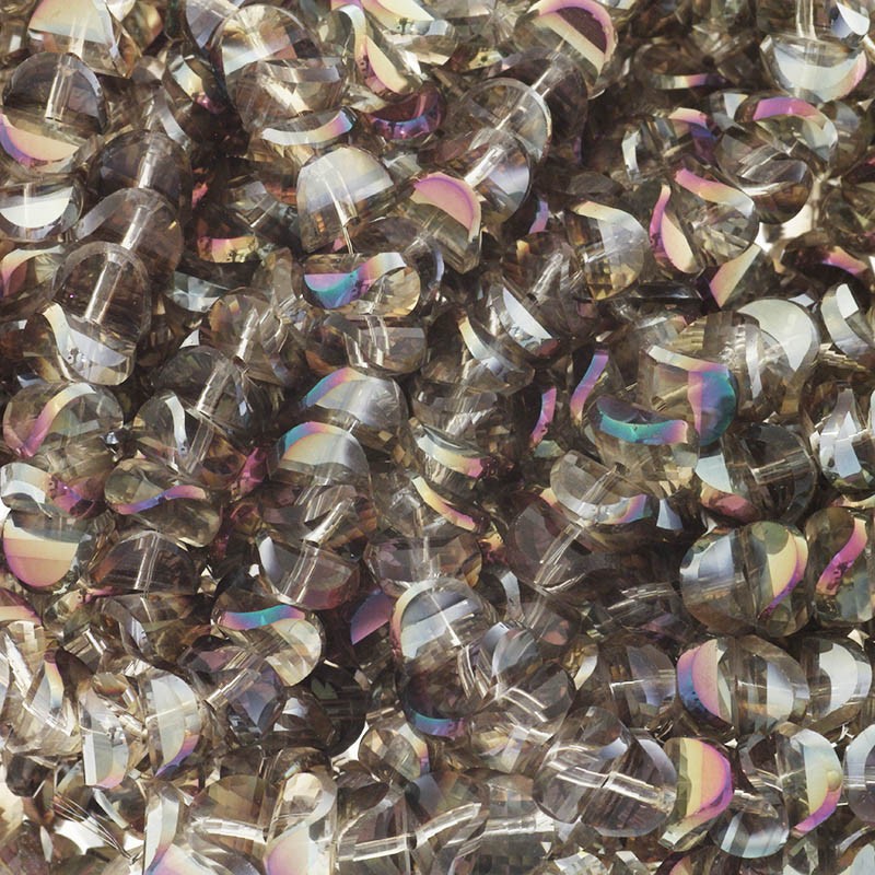 Crystals / chips 8x4mm / smoky quartz AB / 5pcs SZSZIN012