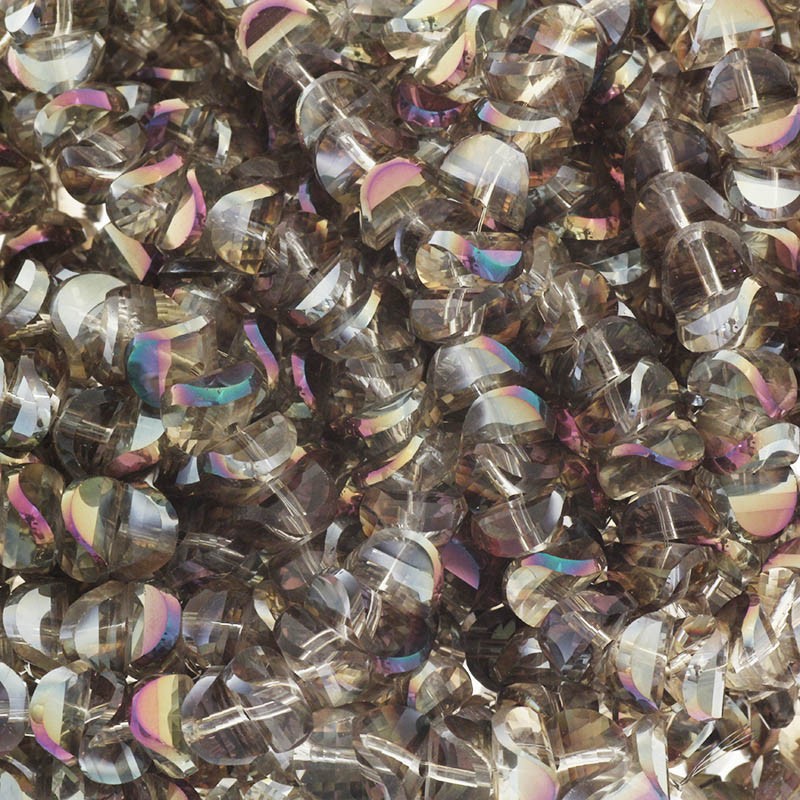 Crystals / chips 8x4mm / smoky quartz AB / 5pcs SZSZIN012