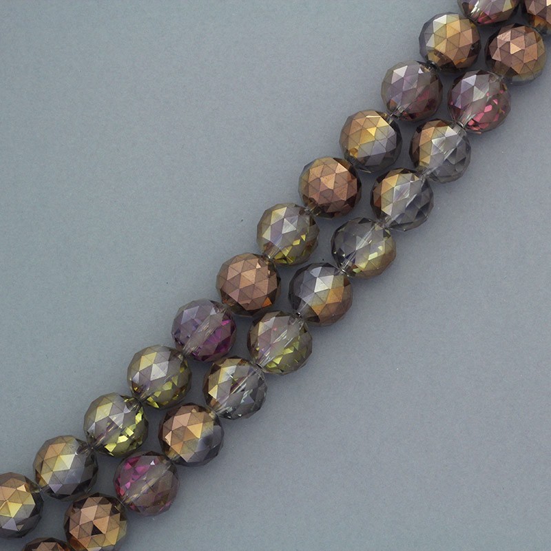 Harlequin crystals beads 16mm gray copper ab 1pc SZSZKU1616
