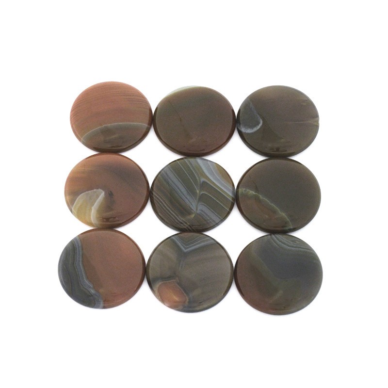 Round brown agate cabochon 28mm 1pc KBSZAG25