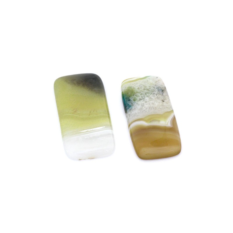 Cabochon agate yellow rectangle 24x50mm 1pc KBSZAG38