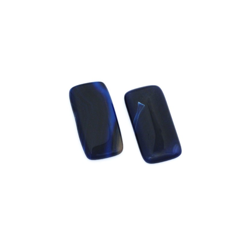 Blue agate cabochon rectangle 24x50mm 1pc KBSZAG43