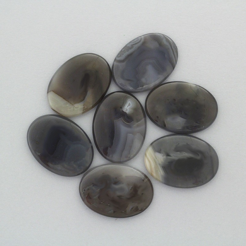 Agate cabochon gray oval 28x38mm 1pc KBSZAG60