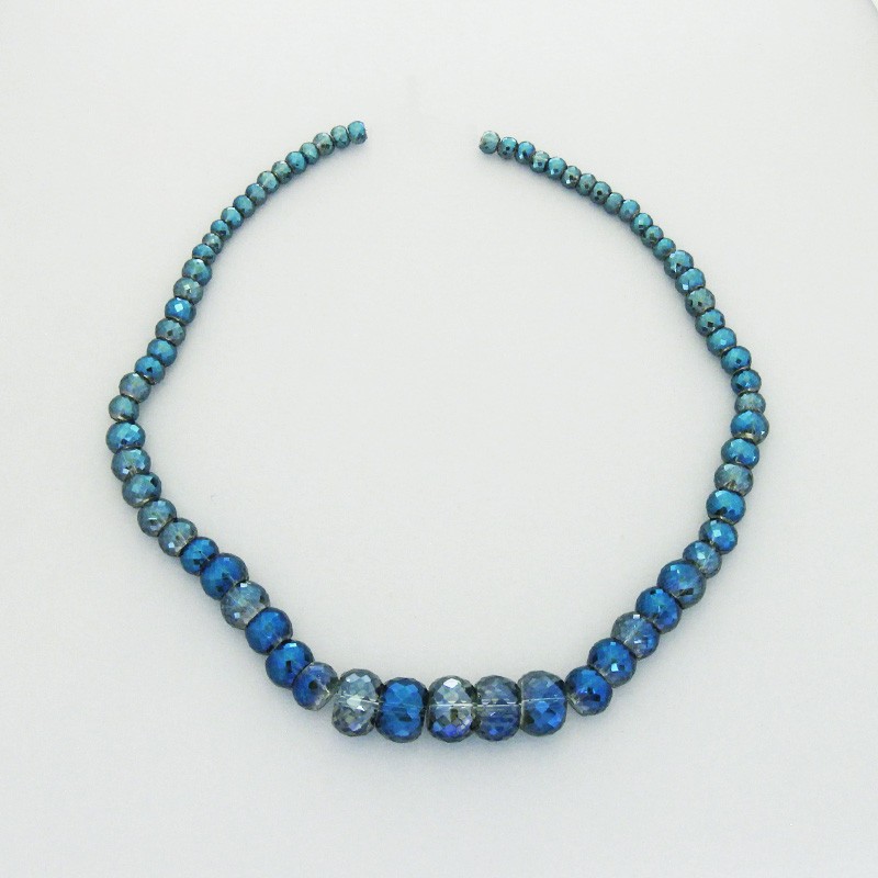 Crystals / set of beads for a necklace / rings / navy blue vitrail / 71pcs SZSZIN041