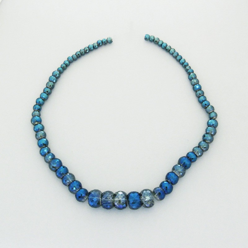 Crystals / set of beads for a necklace / rings / navy blue vitrail / 71pcs SZSZIN041