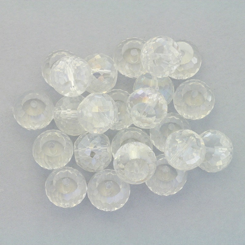 Faceted crystals / bands 12x9mm / crystal / 2pcs SZSZIN029