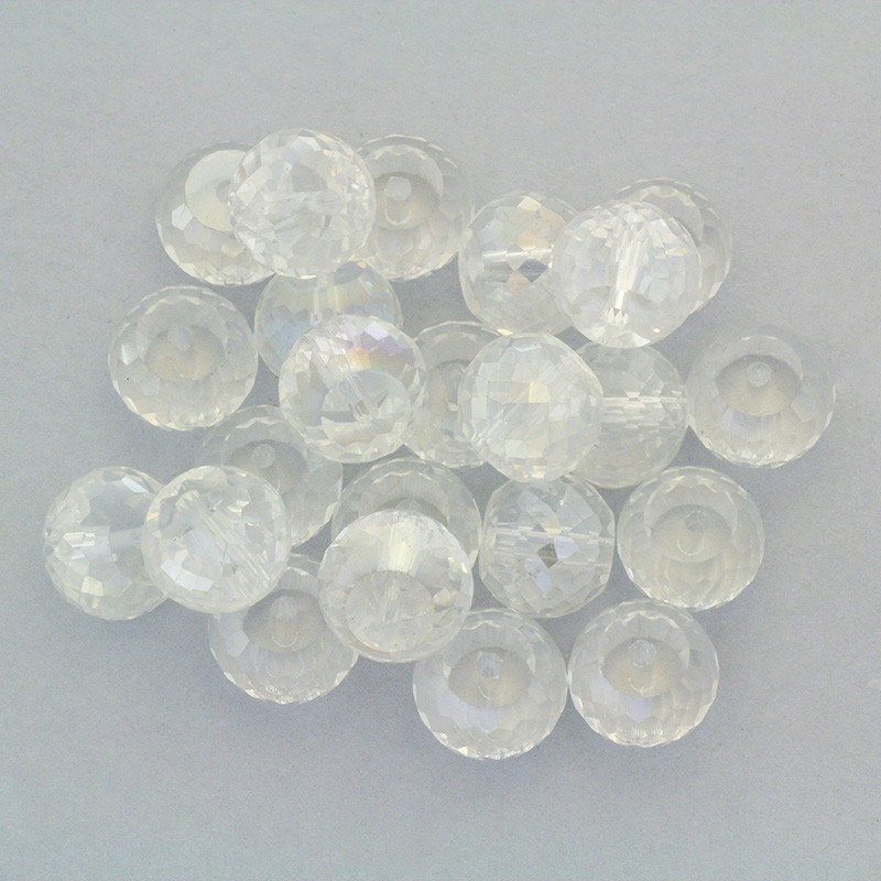 Faceted crystals / bands 12x9mm / crystal / 2pcs SZSZIN029