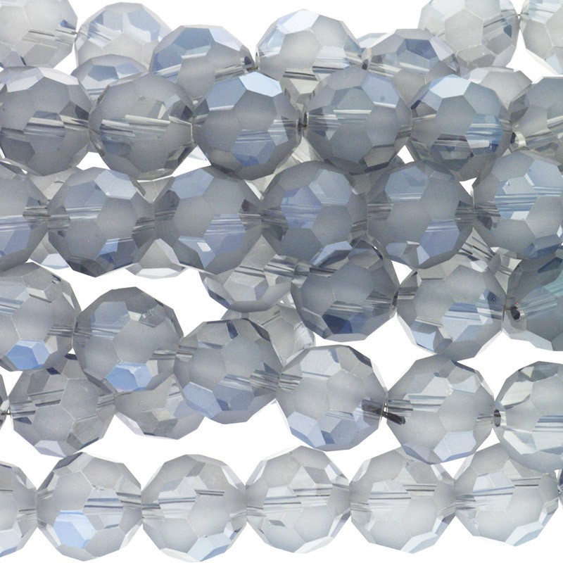 Crystals ball 12mm, semi-matte gray 4pcs SZSZKU1201
