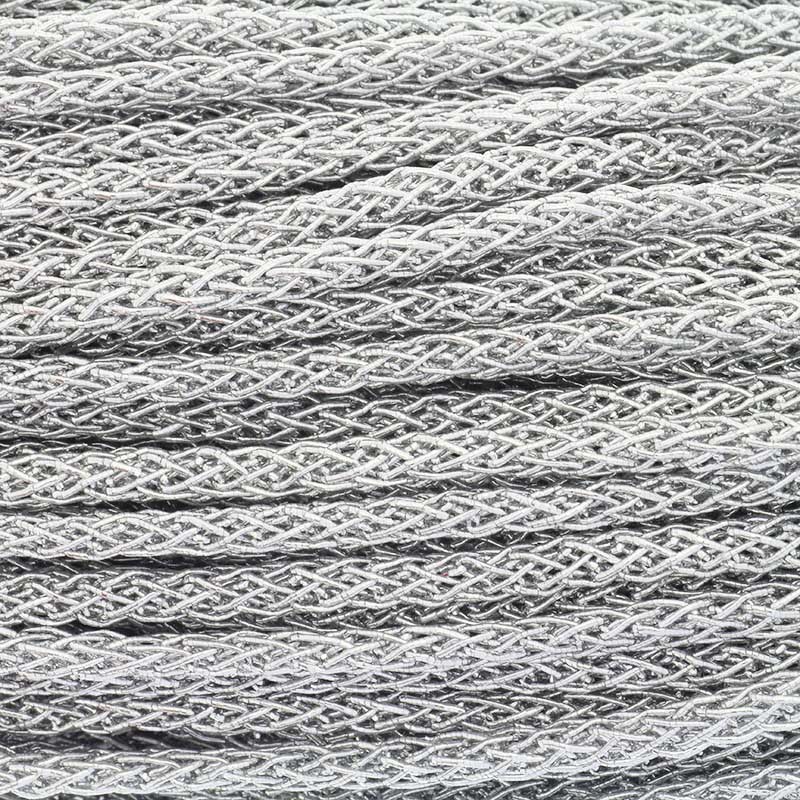 Metallic string / silver / braid 4mm 1m PWLU0403