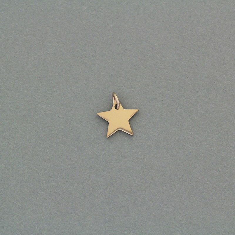 Star pendant / surgical steel gold-plated / rose gold 13mm 1pc AKGSCH010R