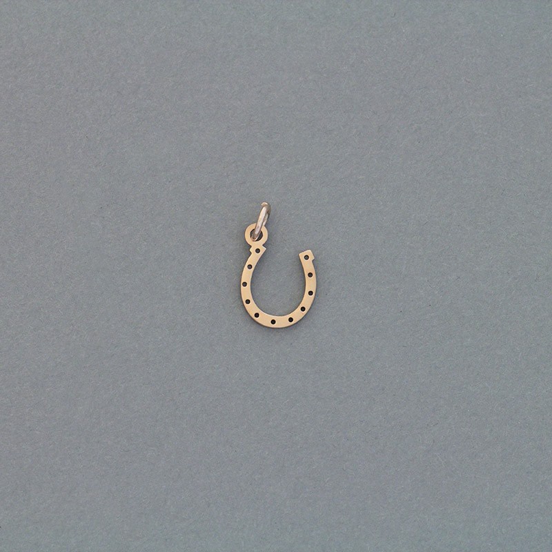 Horseshoe pendant / surgical steel gold-plated / rose gold 10x13mm 1pc AKGSCH011R