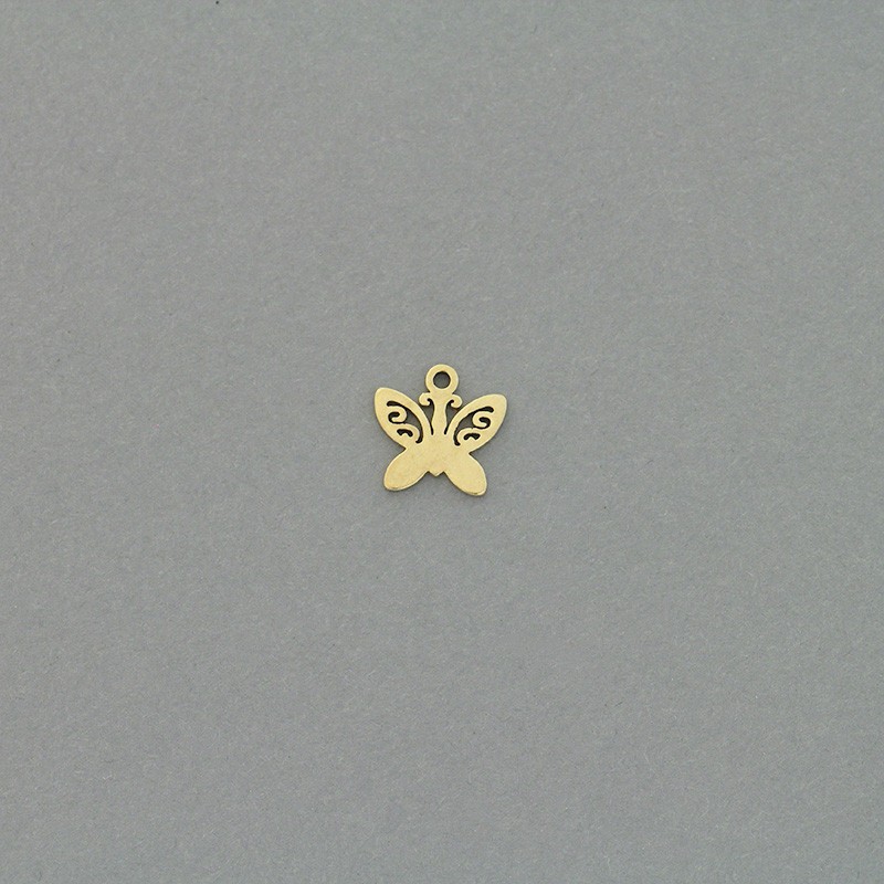 Butterfly charms / surgical steel gold-plated / 10x10mm 1pc AKGSCH019