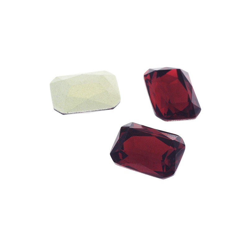 Rectangular crystals Lumos / 13x18mm / ruby / KBKR1318502