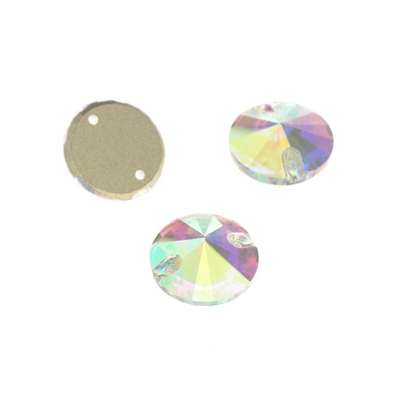 Kryształki Lumos/ łączniki rivoli 12mm/ crystal AB/ KBKRL12AB