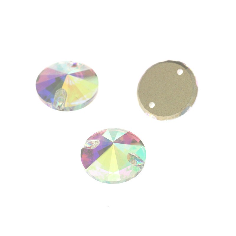 Kryształki Lumos/ łączniki rivoli 12mm/ crystal AB/ KBKRL12AB
