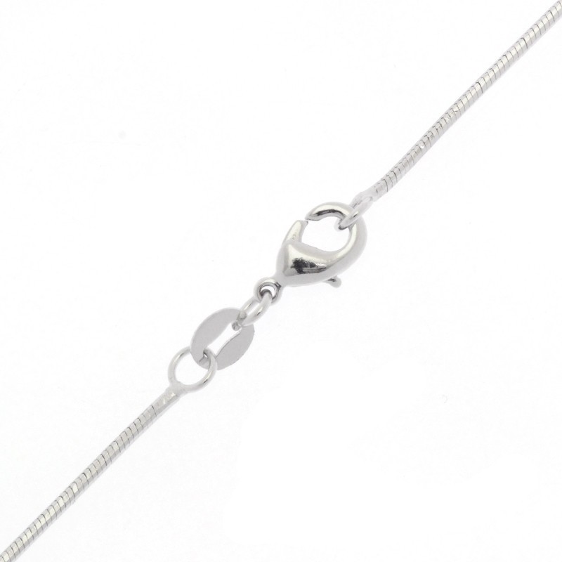Flat snake chain, platinum 1mm / 46cm, ready with LLPL02 clasp