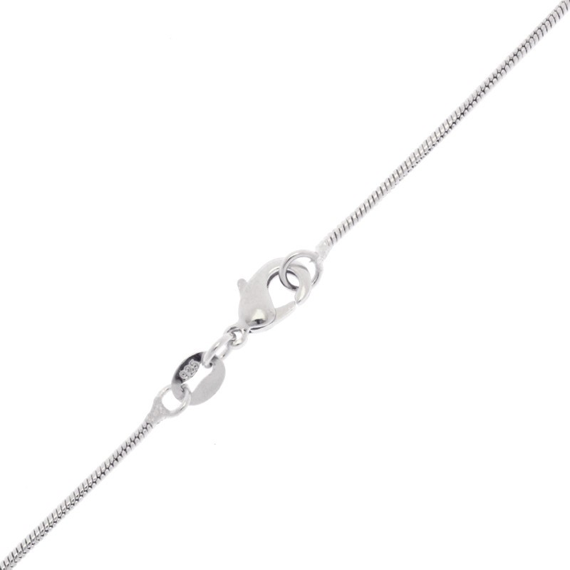 Snake chain platinum 1mm / 46cm ready with LLPL04 clasp