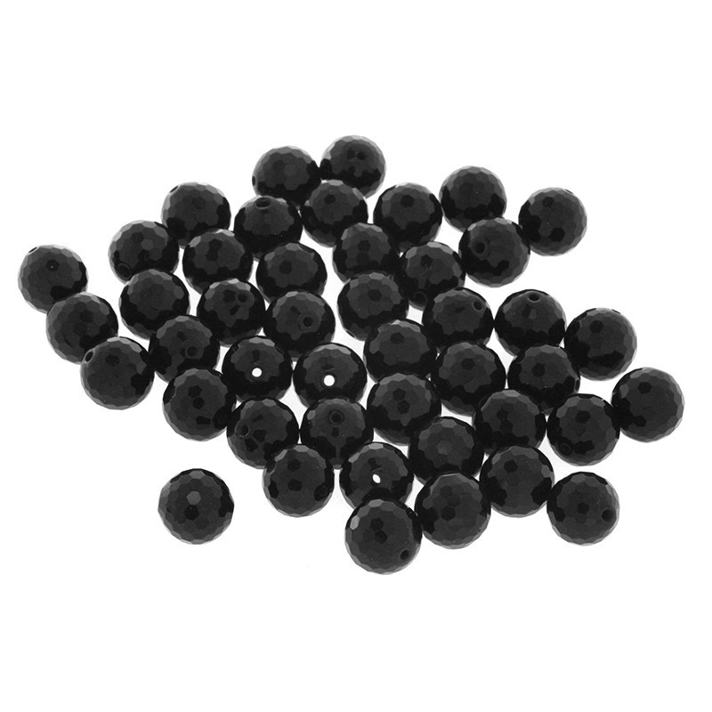 Onyx, faceted beads 10mm 2pcs KAON108
