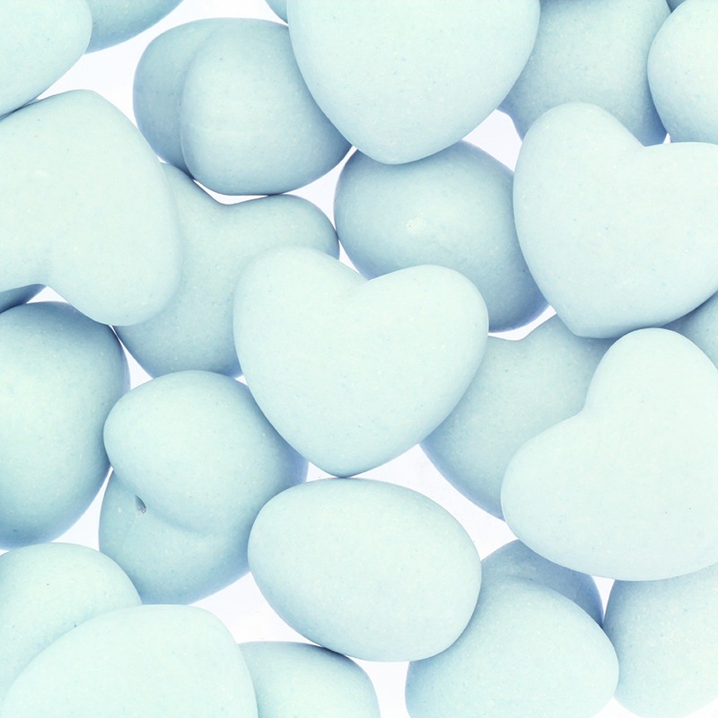Ceramic hearts for sticking 22x19mm blue 1pc CIN60