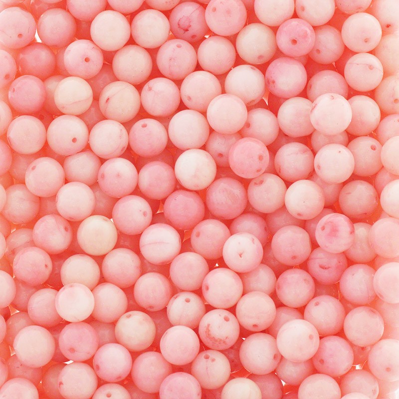 Coral pink / 6mm beads / 4 pcs KAKC63