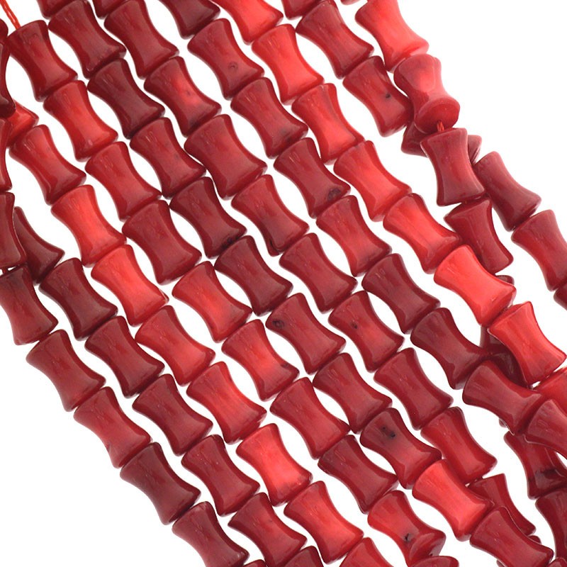 Red coral / rollers 6x9mm / 44pcs / KAKC20 rope