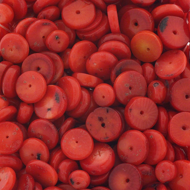 Red coral / spacers 10x3mm / 5 pcs KAKC35
