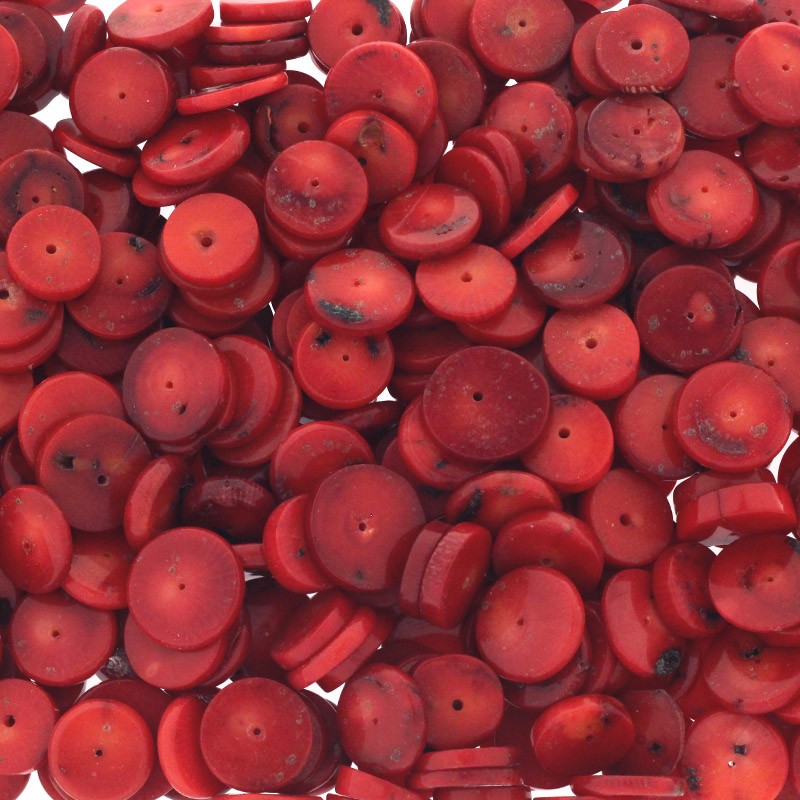 Red coral / spacers 12-15x2-4mm / 5 pcs KAKC36