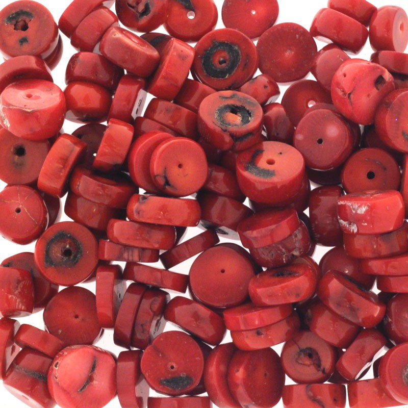Red coral / spacers 14-17x4-6mm / 2 pcs KAKC37