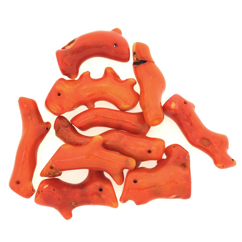 Orange coral / twigs pendants 35-45mm / 1pc / KOR05