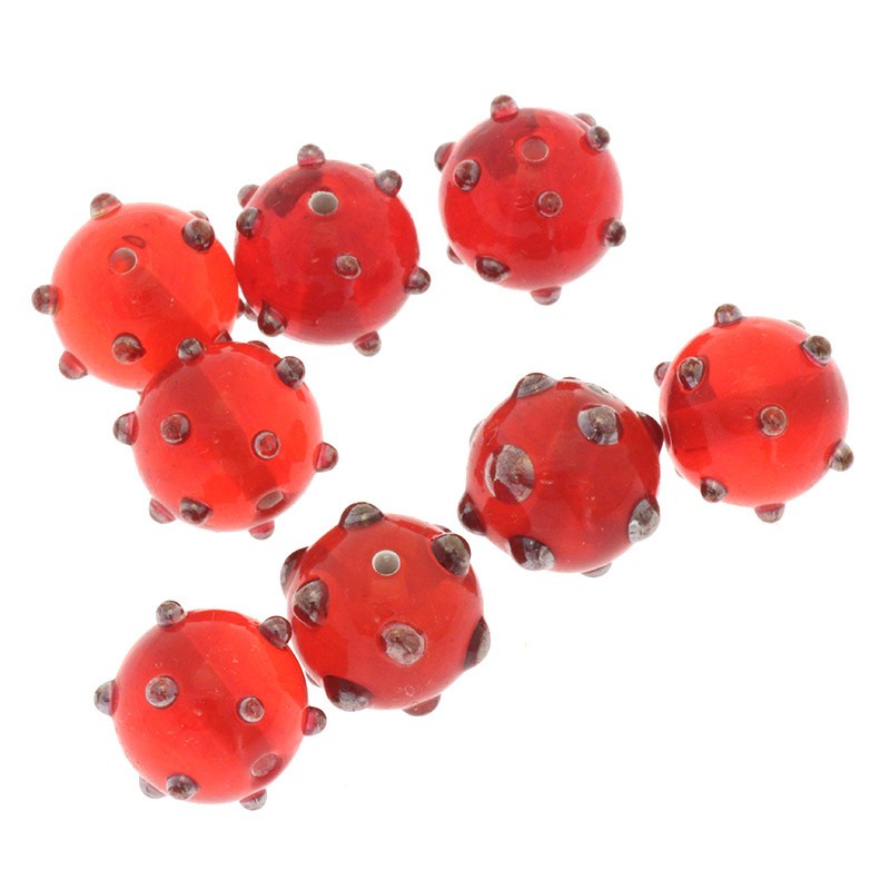 Red DOTS Lux bead 12mm 1pc SZLXS732
