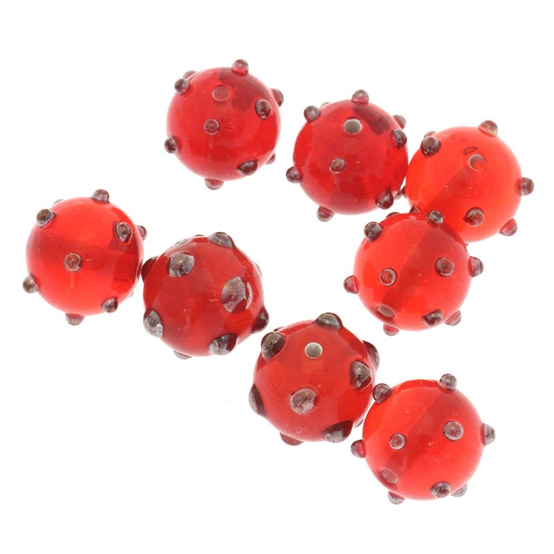 Red DOTS Lux bead 12mm 1pc SZLXS732