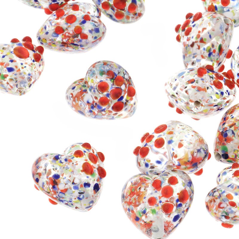 19mm colorful Lux heart beads 1pc SZLX013