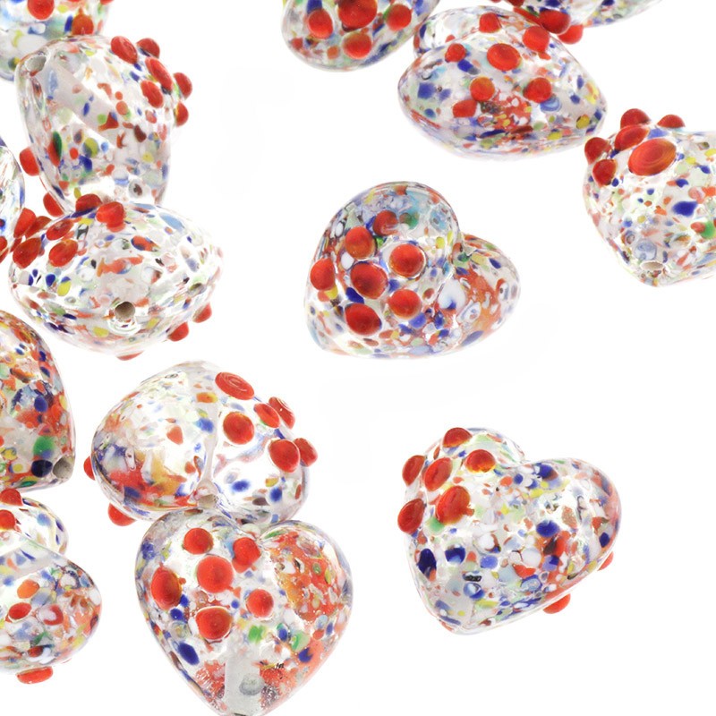 19mm colorful Lux heart beads 1pc SZLX013