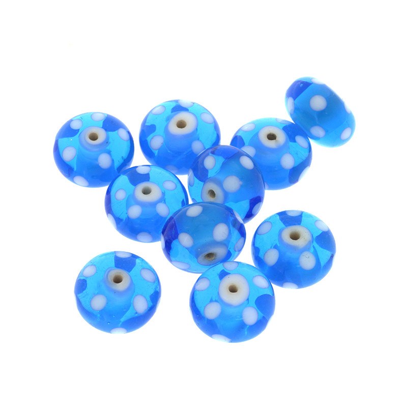 Oponki beads 9x15mm blue Lux 1pc SZLX019