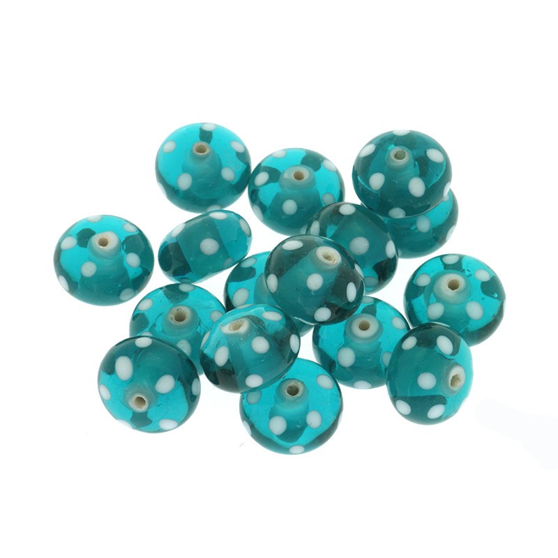 Oponki beads 9x15mm turquoise Lux 1pc SZLX020