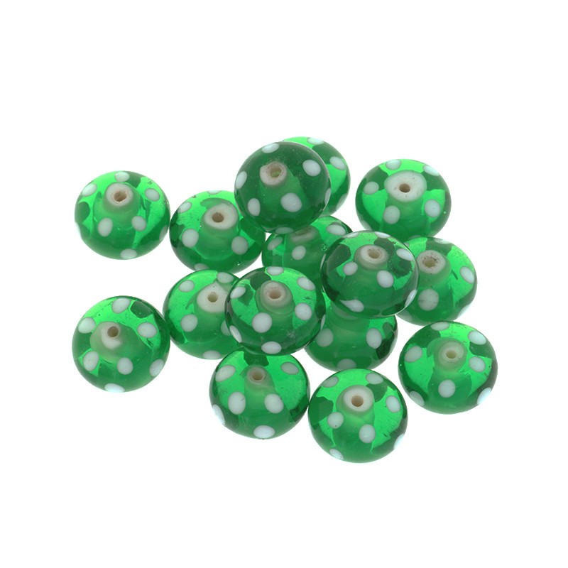 Oponki beads 9x15mm green Lux 1pc SZLX021