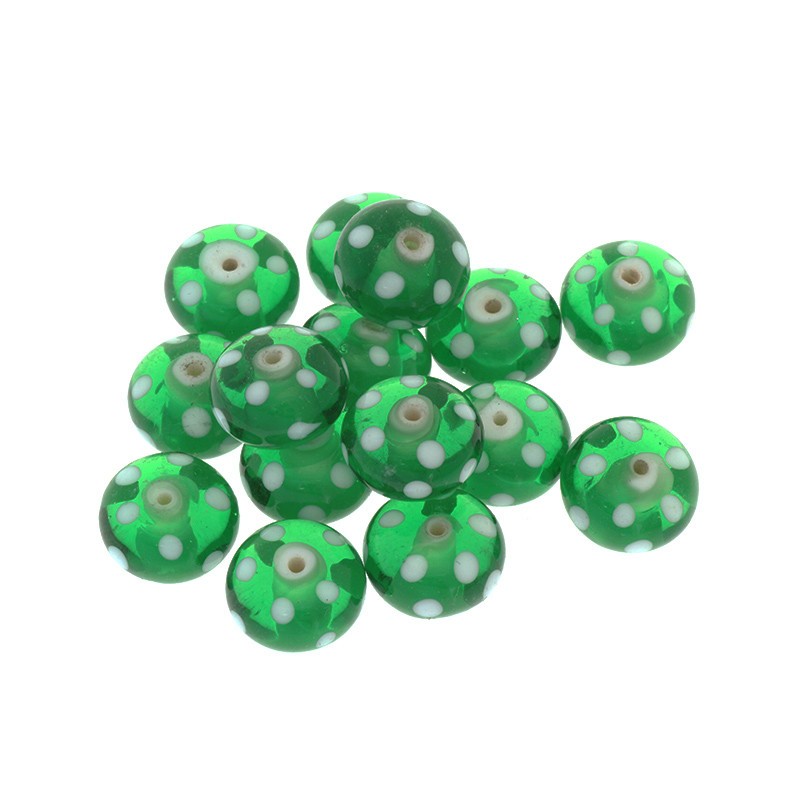 Oponki beads 9x15mm green Lux 1pc SZLX021